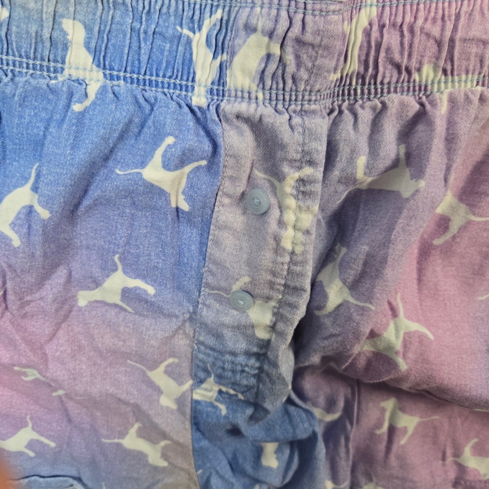 PINK‎ Victoria's Secret Sleep Shorts Blue Purple Galaxy Dog Logo Print Medium - Picture 2 of 6